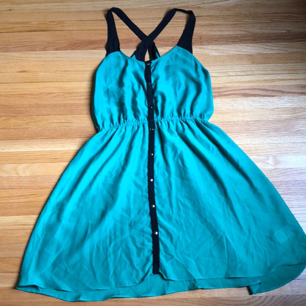 Bright green dress